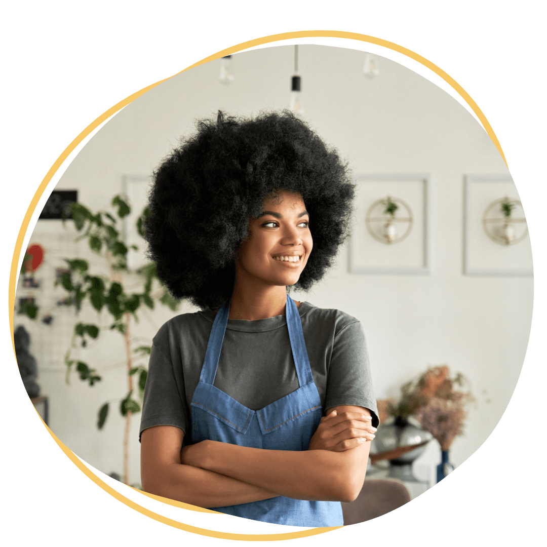 Black business woman abstract shape outline